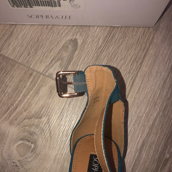 Turquoise Wedge Heels - Picture 4 of 4